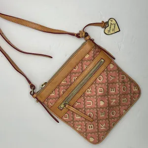 Dooney & Bourke Women's Leather Pink‎ Tan Heart Valentines Crossbody Bag thumbnail 1