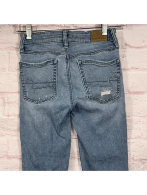 American Eagle Hi-Rise Jegging Women’s Size 00 Short Distressed Skinny Jeans thumbnail 5