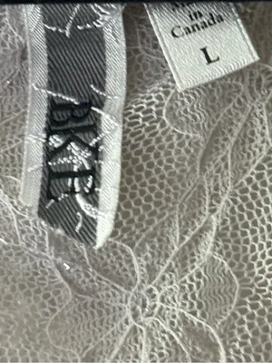 Buckle Vintage Y2K Gray Shimmer Sheer Lace Top Fairycore Whimsigoth Large thumbnail 6