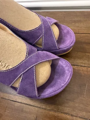 Sundance Purple Suede Slingback Wedge Sandals size 36 thumbnail 8