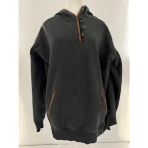 Ariat Real Elevated Hoodie Women’s Sz XL Fleece Leather Trim Henley Sweatshirt thumbnail 3