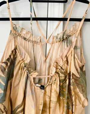 Tropical Print Oversized Flowy Dress, Size XS thumbnail 10