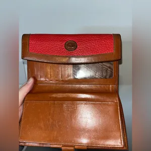 Dooney & Bourke Pebbled Leather Awl Checkbook Organizer Kisslock Trifold Wallet thumbnail 7