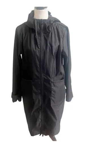 Bernardo Hooded Rain Coat Womens Medium Black Waterproof Full Zipper Gorpcore thumbnail 1