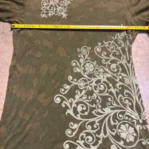 Tryst Retro Y2K Skater Olive Green Camo MallGoth Printed Shirt Womens XL thumbnail 5