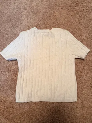 Forever 21 Cream Cable Knit Short Sleeve Cardigan thumbnail 3
