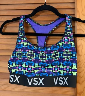 Victoria's Secret VSX The Player Racerback Sport Bra multicolor Sz L thumbnail 1