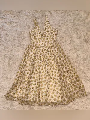 NEW HOUSE OF CB SOLADA Ivory Floral Print Georgette Halter Sz S plus cup thumbnail 6