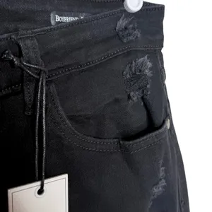 Judy Blue Distressed Boyfriend Jeans Size 13/31 Black Denim Relaxed Fit Stretchy thumbnail 5