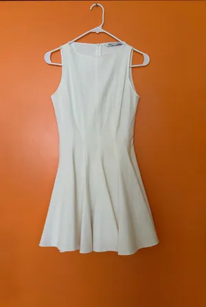 ZARA A-Line Mini Dress White thumbnail 5