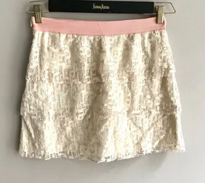 The Impeccable Pig Ivory Ruffled Layered Skirt SzM thumbnail 1