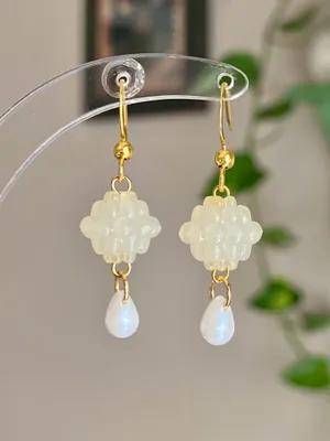Handmade fairy cute Kawaii retro candy dangle earrings 💛 thumbnail 1
