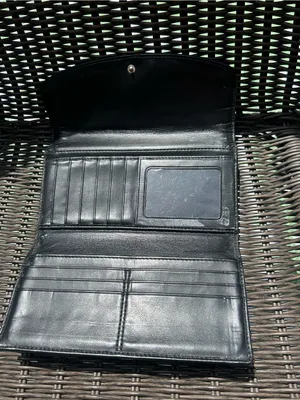 COACH Wallet Credit Cards ID Tri-Fold Canvas leather black signature C billfold thumbnail 4