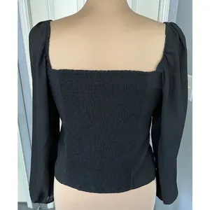 Abercrombie & Fitch Black Crop Top Cut Out Witchy Goth‎ Y2K Sexy Minimalist thumbnail 5