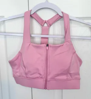 PARAGON FORMLUX Pink Zip-Up Sports Bra SMALL thumbnail 1
