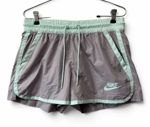 Nike Women's Gray & Mint Green Athletic Running Shorts Size M thumbnail 1