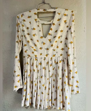 Free People Teagan Floral Mini Dress Cut Out Yellow Floral Bell Sleeve Boho 10 thumbnail 7