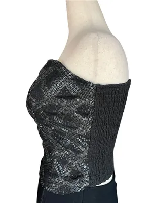 Y2K Body Central black strapless sequin top thumbnail 11