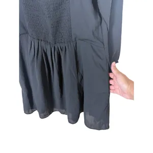 Abercrombie & Fitch Black Long Sleeve Mini Dress Smocked Back Pockets XL thumbnail 8
