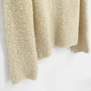 COS Fuzzy Crew Neck Sweater Wide Sleeve Side Slit Ivory Women's S thumbnail 3