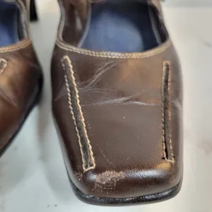 Aerosoles Two Beauty Womens 9.5 Brown Leather Mary Jane Square Toe Open Back thumbnail 10