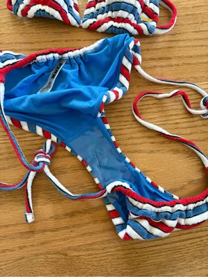 Victoria's Secret Red white and blue striped bikini thumbnail 3