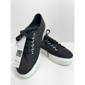Superga Sneakers Classic Black Canvas Mens‎ Size 8 Lace Up Fashion Shoes NEW thumbnail 9