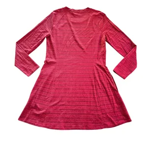 Toad & Co Large Windmere Long‎ Sleeve Dress Organic Cotton Tencel Mahogany Red thumbnail 3