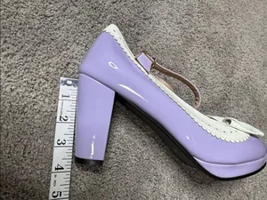 Women’s Purple Chunky Heel Mary Jane Pumps Cute Bow Round Toe Size 10 (EU42) NEW thumbnail 12