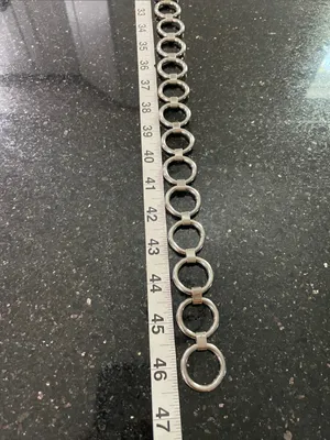Silver Tone Metal Ring Chain Belt thumbnail 5