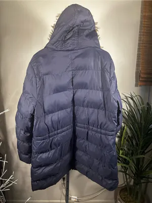 G7. Marc New York Andrew Marc blue hooded faux fur trim puffer with poly fill thumbnail 3