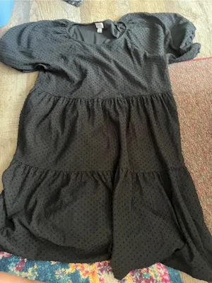 J crew Black Swiss Dot Puff Sleeve dress thumbnail 2