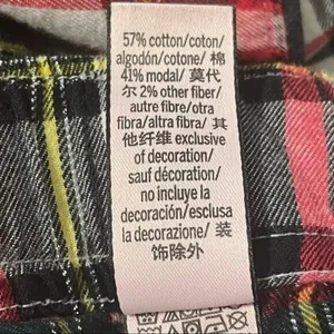 Victoria’s Secret Small Pajama Pants Plaid Red Black White Ribbon Tie thumbnail 6