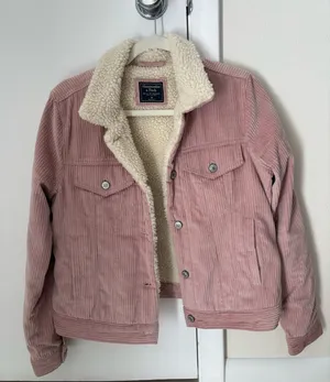 Abercrombie & Fitch Pink Corduroy Sherpa Jacket thumbnail 1