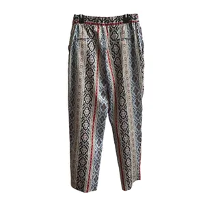 Zara Tapered Pants Womens XS Blue Red Boho Paisley Geometric High Rise Trousers thumbnail 4