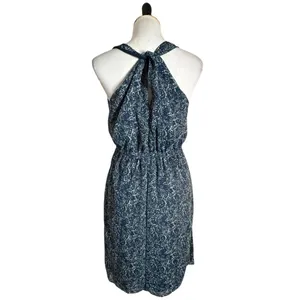 Converse Womens Paisley Print Open Back Dress Size M Blue Halter Tie Waist BOHO Casual thumbnail 8