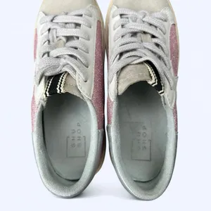 Shu Shop REBA White & Pink Sparkle Tennis Shoes Fashion Sneaker size 6.5 Glitter thumbnail 13