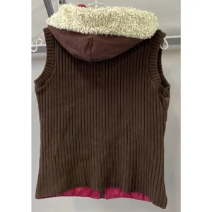 Free People Nordic‎ Southwest Boho Brown Puffer Vest Hooded Embroidered Womens M thumbnail 2