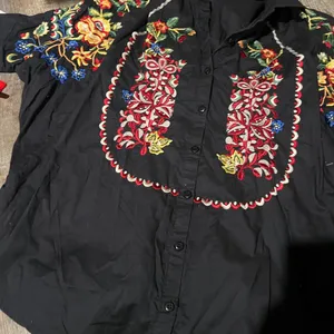 Khaadi embroidered blouse‎ size M Black Size M thumbnail 8