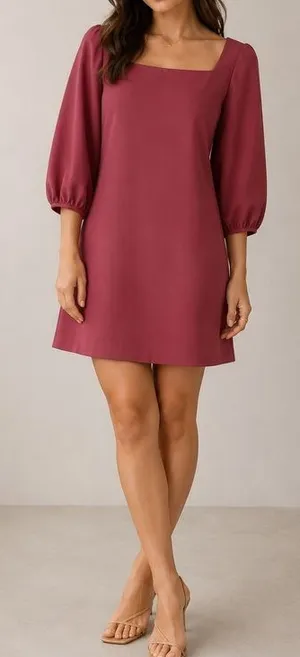 Amanda Uprichard Walsh Mauve Pink Square Neck Feminine Romantic Mini Dress thumbnail 1