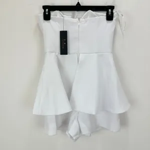 Lulus Where You Are White Strapless Romper Cute Party Bridal Vacation XS NWT thumbnail 12