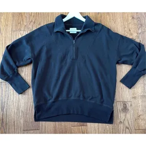 Abercrombie & Fitch Soft A&F black quarter zip oversized sweater M thumbnail 3