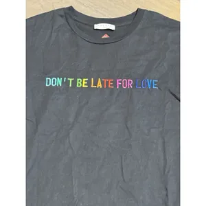 Sandro Zoelie Embroidered Slogan T-Shirt Don't‎ Be Late For Love Embroidered thumbnail 5