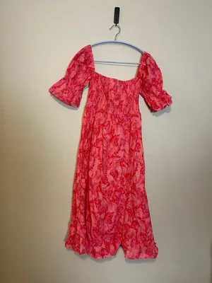 Olivaceous Pink Smocked Midi Dress Size‎ Small NWT thumbnail 2