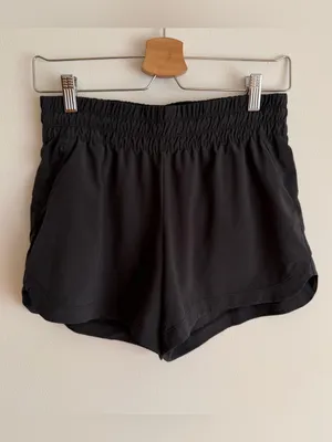 REI Co-op Swiftland Running Shorts Black Smocked Waist Pockets Liner Extra Small thumbnail 7