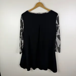 Ali Miles Abstract‎ Geometric Tunic Top Medium Artsy Zipper Detail Stretch Boho thumbnail 4