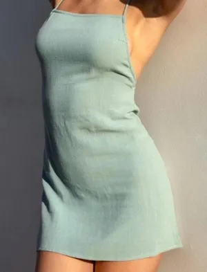 Princess Polly Sinclair Mini Dress Sage thumbnail 1