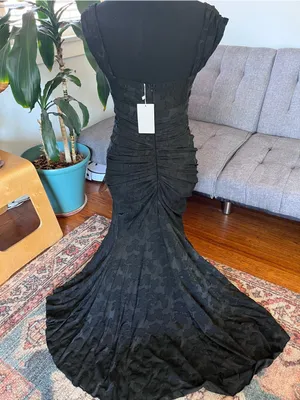 NWT Wicked AF drapped bodice gown size S Black thumbnail 4