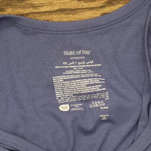 NWT State Of Day Womens Ribbed Sleep Tank Top 100180162WN Nightfall Blue 1X thumbnail 5