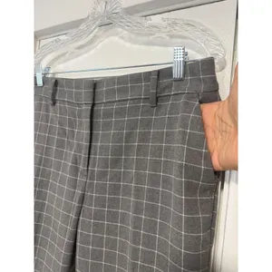 LOFT Grey Windowpane Plaid Straight Leg Trousers Dress Pants Womens Mid Rise 10 thumbnail 6